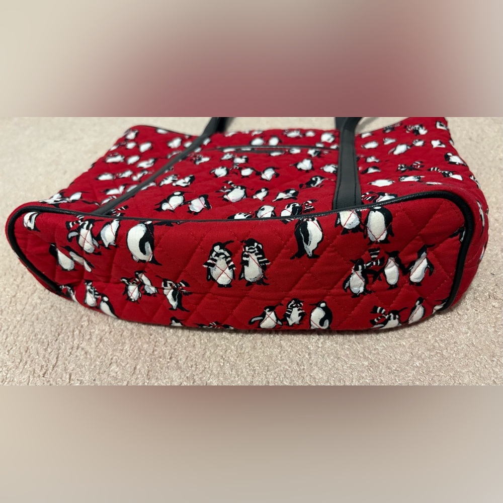 Vera Bradley Red Penguin Print Tote - Picture 8 of 9
